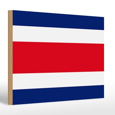 Letrero de madera Bandera de Costa Rica 30x20cm Bandera de Costa Rica