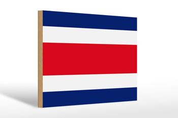Panneau en bois drapeau du Costa Rica 30x20cm Drapeau du Costa Rica 1