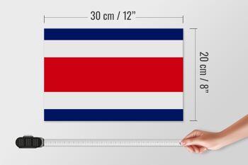 Panneau en bois drapeau du Costa Rica 30x20cm Drapeau du Costa Rica 4