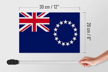 Panneau en bois drapeau Îles Cook 30x20cm Drapeau des Îles Cook 4