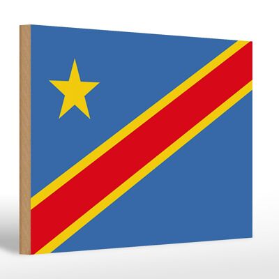 Holzschild Flagge DR Kongo 30x20cm Flag democratic Congo