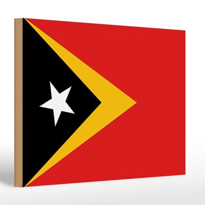 Cartello in legno bandiera di Timor Est 30x20 cm Bandiera di Timor Est