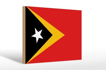 Panneau en bois drapeau du Timor oriental 30x20cm Drapeau du Timor oriental 1