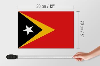 Panneau en bois drapeau du Timor oriental 30x20cm Drapeau du Timor oriental 4