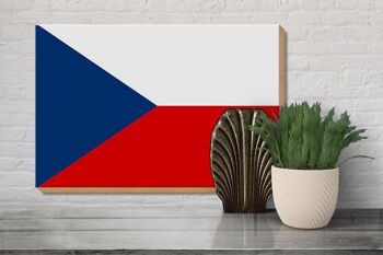 Panneau en bois drapeau de la République tchèque 30x20cm Drapeau République tchèque 3