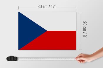 Panneau en bois drapeau de la République tchèque 30x20cm Drapeau République tchèque 4