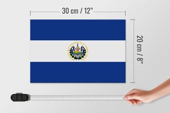 Panneau en bois drapeau du Salvador 30x20cm Drapeau du Salvador 4