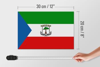 Panneau en bois drapeau de Guinée équatoriale 30x20cm 4