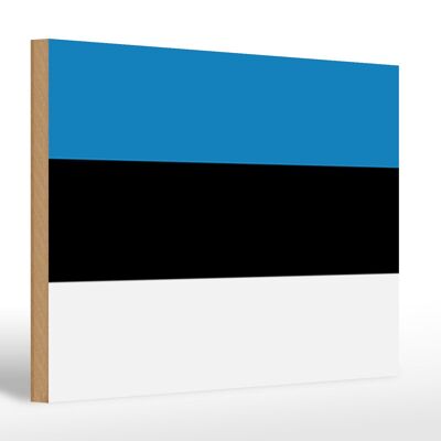 Letrero de madera Bandera de Estonia 30x20cm Bandera de Estonia