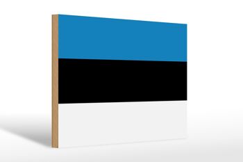Panneau en bois drapeau de l'Estonie 30x20cm Drapeau de l'Estonie 1