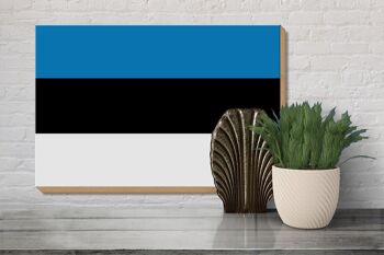Panneau en bois drapeau de l'Estonie 30x20cm Drapeau de l'Estonie 3