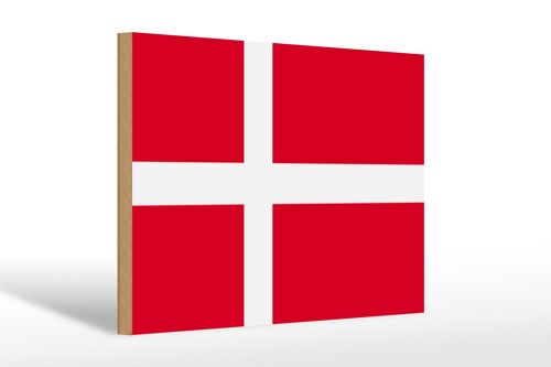 Holzschild Flagge Dänemarks 30x20cm Flag of Denmark
