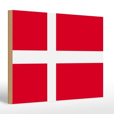 Cartello in legno bandiera della Danimarca 30x20cm Bandiera della Danimarca