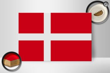 Panneau en bois drapeau du Danemark 30x20cm Drapeau du Danemark 2