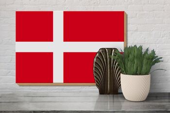 Panneau en bois drapeau du Danemark 30x20cm Drapeau du Danemark 3