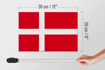 Panneau en bois drapeau du Danemark 30x20cm Drapeau du Danemark 4