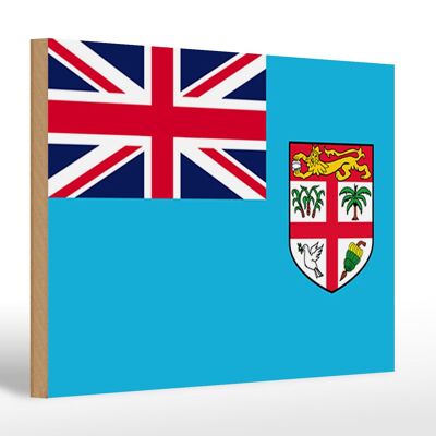 Panneau en bois drapeau des Fidji 30x20cm Drapeau des Fidji