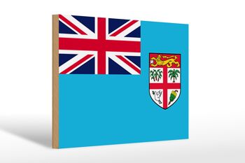 Panneau en bois drapeau des Fidji 30x20cm Drapeau des Fidji 1