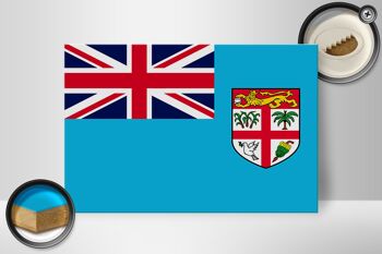 Panneau en bois drapeau des Fidji 30x20cm Drapeau des Fidji 2