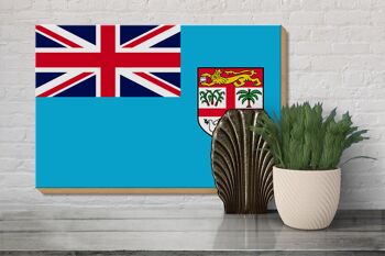 Panneau en bois drapeau des Fidji 30x20cm Drapeau des Fidji 3