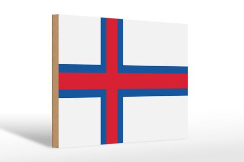 Holzschild Flagge Färöer 30x20cm Flag of the Faroe Islands