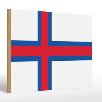 Holzschild Flagge Färöer 30x20cm Flag of the Faroe Islands