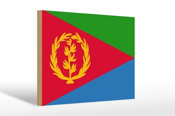 Panneau en bois drapeau de l'Érythrée 30x20cm Drapeau de l'Érythrée 1