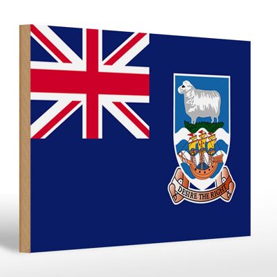Letrero de madera bandera Islas Malvinas 30x20cm Islas Malvinas