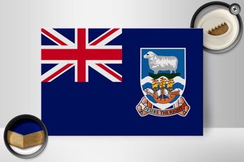 Panneau en bois drapeau Îles Falkland 30x20cm Îles Falkland 2