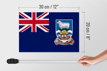 Panneau en bois drapeau Îles Falkland 30x20cm Îles Falkland 4