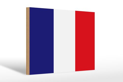 Holzschild Flagge Frankreichs 30x20cm Flag of France