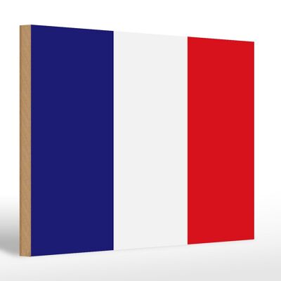 Holzschild Flagge Frankreichs 30x20cm Flag of France