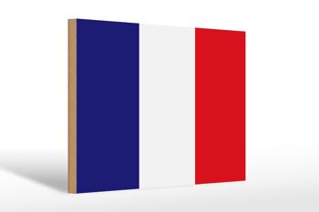 Panneau en bois drapeau de la France 30x20cm Drapeau de la France 1