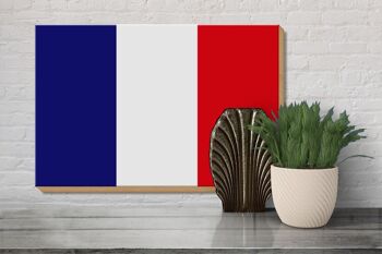 Panneau en bois drapeau de la France 30x20cm Drapeau de la France 3