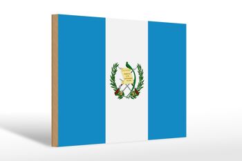 Panneau en bois drapeau du Guatemala 30x20cm Drapeau du Guatemala 1