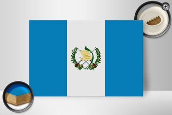Panneau en bois drapeau du Guatemala 30x20cm Drapeau du Guatemala 2