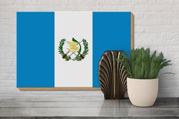 Panneau en bois drapeau du Guatemala 30x20cm Drapeau du Guatemala 3