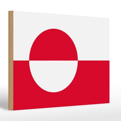 Holzschild Flagge Grönlands 30x20cm flag of Greenland