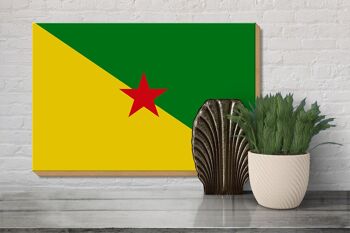 Panneau en bois drapeau de Guyane française 30x20cm Drapeau Français 3