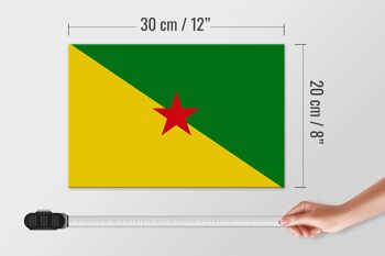 Panneau en bois drapeau de Guyane française 30x20cm Drapeau Français 4