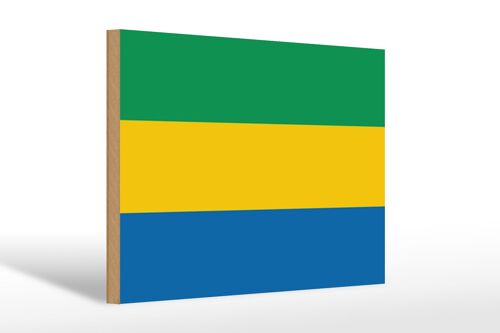 Holzschild Flagge Gabuns 30x20cm Flag of Gabon