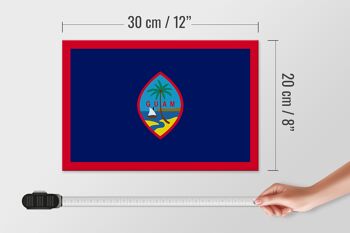 Panneau en bois drapeau de Guam 30x20cm Drapeau de Guam 4