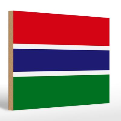 Letrero de madera bandera de Gambia 30x20cm Bandera de Gambia