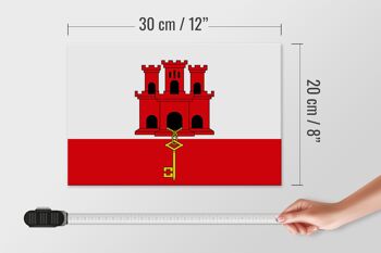 Panneau en bois drapeau de Gibraltar 30x20cm drapeau de Gibraltar 4