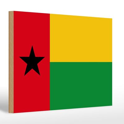 Holzschild Flagge Guinea-Bissaus 30x20cm Guinea-Bissau
