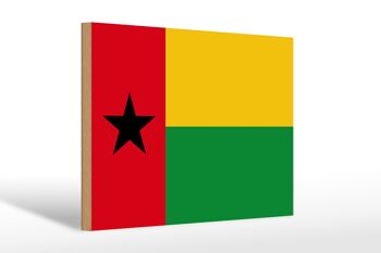 Panneau en bois drapeau de Guinée-Bissau 30x20cm Guinée-Bissau 1
