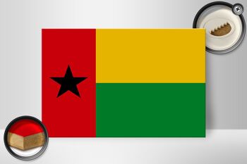 Panneau en bois drapeau de Guinée-Bissau 30x20cm Guinée-Bissau 2