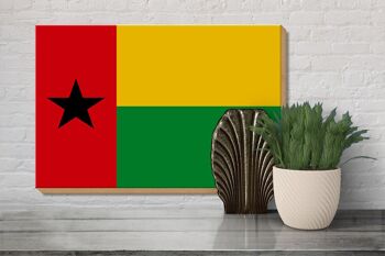 Panneau en bois drapeau de Guinée-Bissau 30x20cm Guinée-Bissau 3
