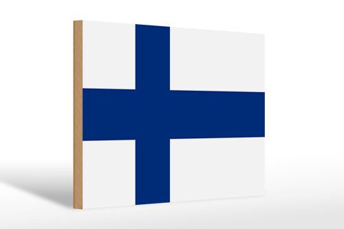 Holzschild Flagge Finnlands 30x20cm flag of Finland