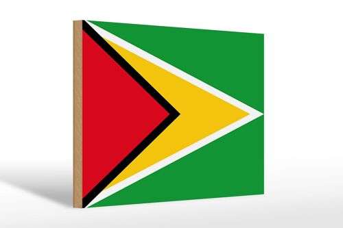 Holzschild Flagge Guyanas 30x20cm Flag of Guyana